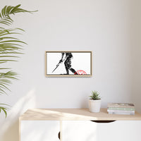 Copy of Vintage Explorer Silhouette with Red Stamp Matte Canvas Framed