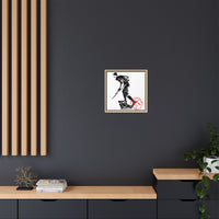 Copy of Vintage Explorer Silhouette with Red Stamp Matte Canvas Framed