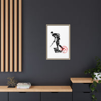 Copy of Vintage Explorer Silhouette with Red Stamp Matte Canvas Framed