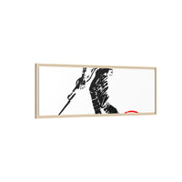 Copy of Vintage Explorer Silhouette with Red Stamp Matte Canvas Framed