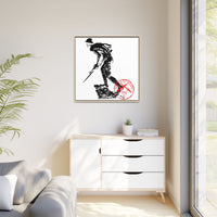 Copy of Vintage Explorer Silhouette with Red Stamp Matte Canvas Framed