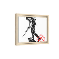 Copy of Vintage Explorer Silhouette with Red Stamp Matte Canvas Framed