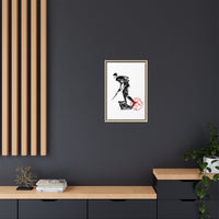 Copy of Vintage Explorer Silhouette with Red Stamp Matte Canvas Framed