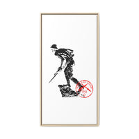 Copy of Vintage Explorer Silhouette with Red Stamp Matte Canvas Framed