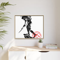 Copy of Vintage Explorer Silhouette with Red Stamp Matte Canvas Framed