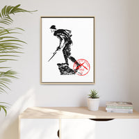 Copy of Vintage Explorer Silhouette with Red Stamp Matte Canvas Framed