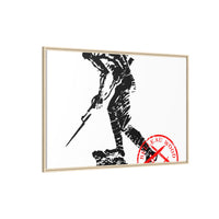 Copy of Vintage Explorer Silhouette with Red Stamp Matte Canvas Framed
