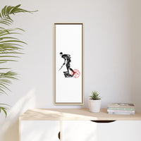 Copy of Vintage Explorer Silhouette with Red Stamp Matte Canvas Framed