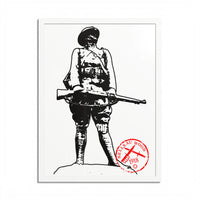 Belleau Wood 1918 Soldier Illustration Framed Poster | WWI Trench Art Print