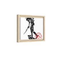 Copy of Vintage Explorer Silhouette with Red Stamp Matte Canvas Framed