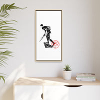 Copy of Vintage Explorer Silhouette with Red Stamp Matte Canvas Framed