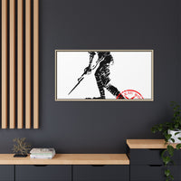 Copy of Vintage Explorer Silhouette with Red Stamp Matte Canvas Framed