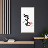 Copy of Vintage Explorer Silhouette with Red Stamp Matte Canvas Framed