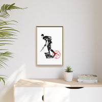 Copy of Vintage Explorer Silhouette with Red Stamp Matte Canvas Framed