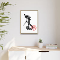 Copy of Vintage Explorer Silhouette with Red Stamp Matte Canvas Framed