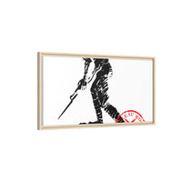 Copy of Vintage Explorer Silhouette with Red Stamp Matte Canvas Framed