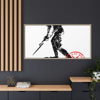 Copy of Vintage Explorer Silhouette with Red Stamp Matte Canvas Framed
