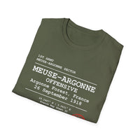 MEUSE ARGONNE OFFENSIVE | WWI | U.S. Marines | AEF Sector Series Softstyle T-Shirt (White)