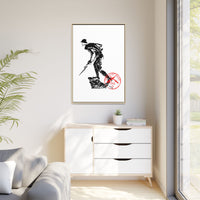 Copy of Vintage Explorer Silhouette with Red Stamp Matte Canvas Framed