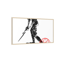 Copy of Vintage Explorer Silhouette with Red Stamp Matte Canvas Framed