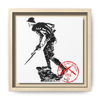 Copy of Vintage Explorer Silhouette with Red Stamp Matte Canvas Framed