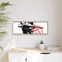 Vintage Explorer Silhouette with Red Stamp Matte Canvas Framed