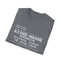 AISNE-MARNE OFFENSIVE | WWI | U.S. Marines | AEF Sector Series Softstyle T-Shirt (White)