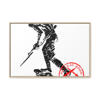 Copy of Vintage Explorer Silhouette with Red Stamp Matte Canvas Framed
