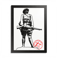 Belleau Wood 1918 Soldier Illustration Framed Poster | WWI Trench Art Print