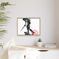 Copy of Vintage Explorer Silhouette with Red Stamp Matte Canvas Framed