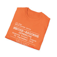 MEUSE ARGONNE OFFENSIVE | WWI | U.S. Marines | AEF Sector Series Softstyle T-Shirt (White)