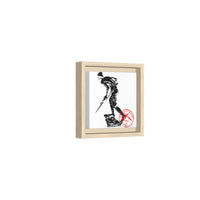 Copy of Vintage Explorer Silhouette with Red Stamp Matte Canvas Framed
